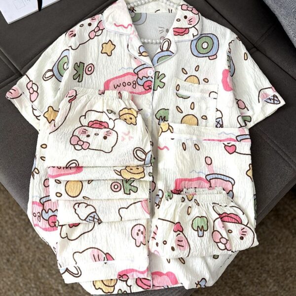 ست سه تیکه بلوز و شلوار و شورتک